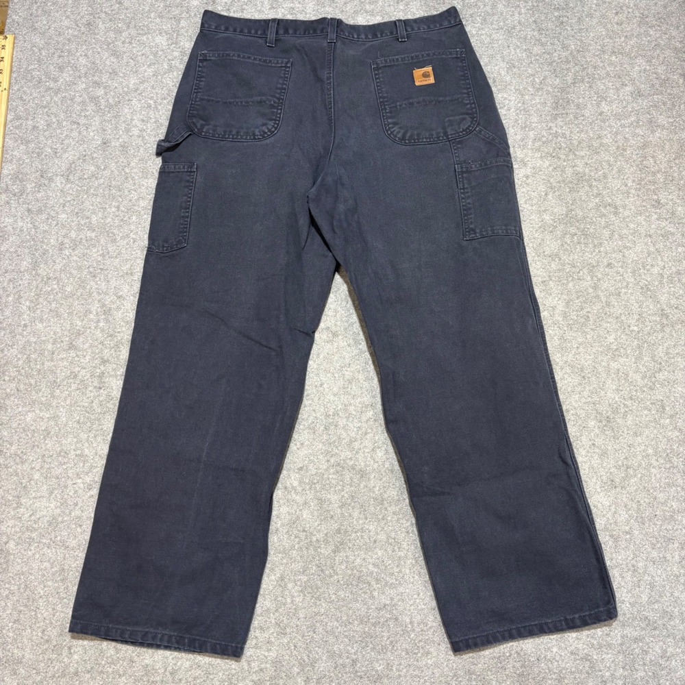 Carhartt B11 MDT Midnight Navy Washed Duck Work Dungaree Pants 38x30 Mens